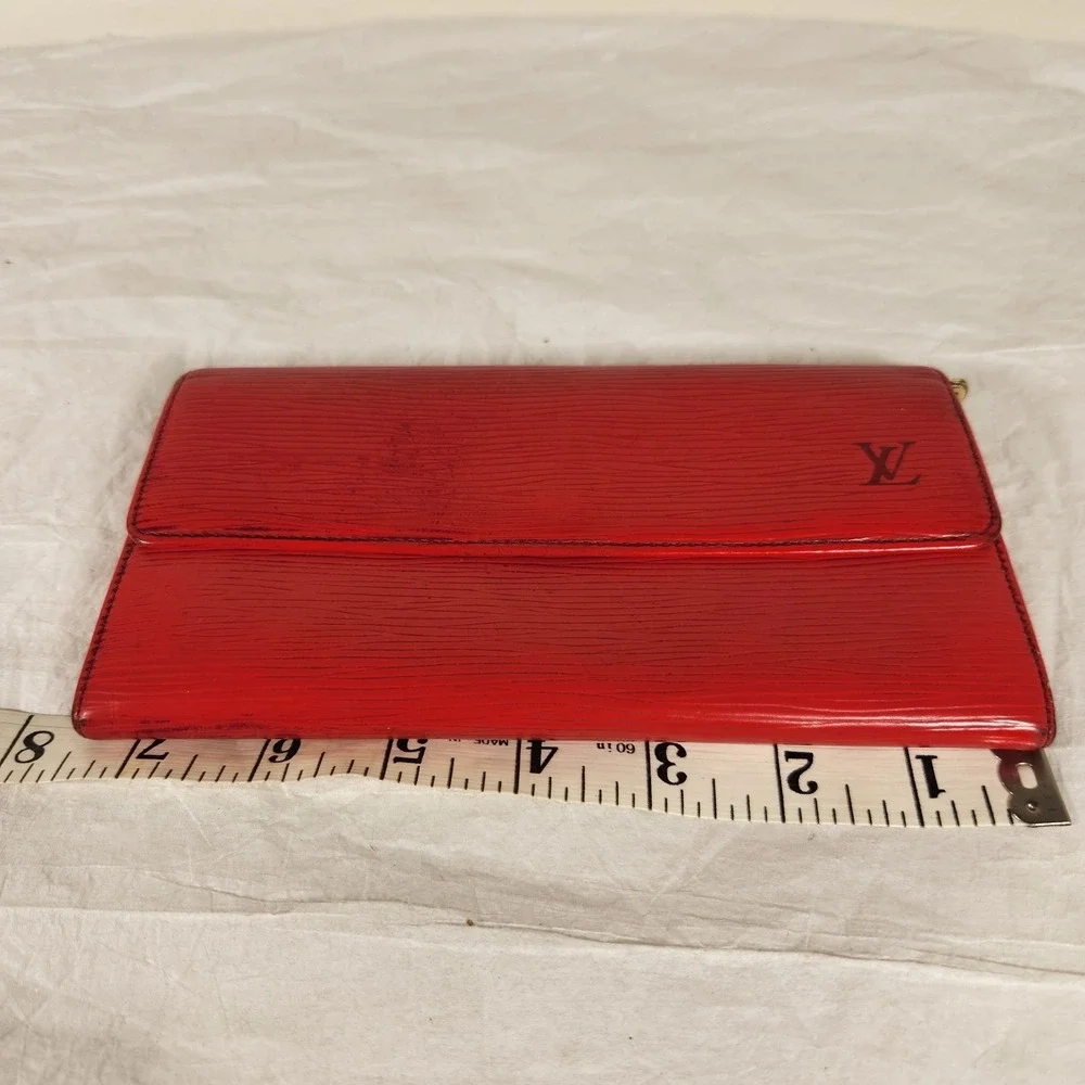 Louis Vuitton Epi Porte Feuille Sarah Leather Long Bifold Wallet Red Authentic